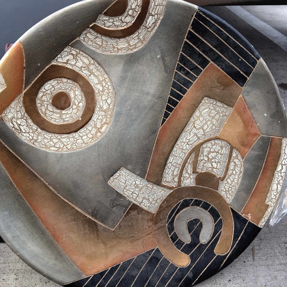 Abstract Ceramic Wall Art with Earth Tones